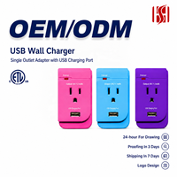 Mini Beyaz ABS Duvar Prizi Güç Uzatıcısı, Ev Elektronik Cihazları için 5V 2.1A USB ile