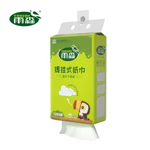 Wholesale bulk flushable tissue paper eco friendly pop up tissue large capacity 2/3/4 ply bottom hanging facial tissue