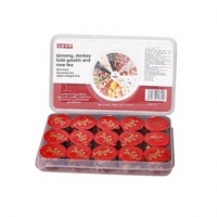Thé santé mélangé au ginseng, à la colle d'âne et à la rose, 180g, en petits sachets individuels et boîte cadeau
