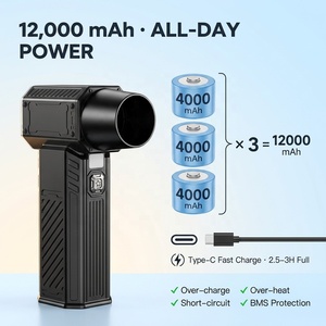 Souffleur turbo sans balais haute puissance 96000 tr/min, dépoussiéreur à air comprimé sans fil, mini ventilateur à jet pour nettoyage de clavier, PC, camping, barbecue - Product Image 5