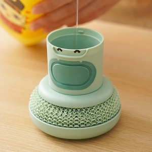Sponge <b>Brush</b> with Soap Dispenser Refillable Pot <b>Brush</b> Efficient Cleaning Tool for Home Kitchen - Product Image 4