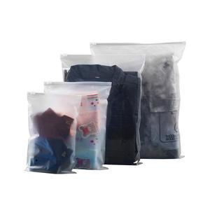 Sacs à vêtements transparents givrés avec fermeture éclair JCLLD02, réutilisables, en PEVA, pour vêtements, sous-vêtements, foulards, doudounes - Product Image 1