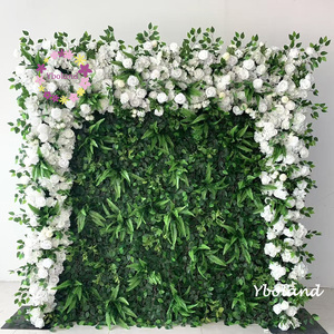 L 8ftx8ft Roll up Floral Mur Offre Spéciale Plante Artificielle Mur Haute Qualité Fleur Verte Toile de Fond pour Événements Décoration de Mariage - Product Image 1