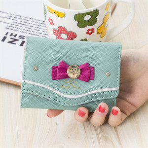 2025 bolso corto de cuero Pu con lazo de bloqueo de Color para <span class=keywords><strong>adolescentes</strong></span>, bonita cartera para mujeres jóvenes - Product Image 3