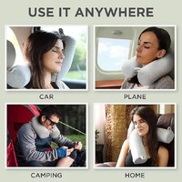 Oreiller en mousse à mémoire de forme pliable, certifié BSCI, vente chaude, réglable, pour le cou et le soutien cervical, idéal pour les voyages, vente en gros, commande en gros
