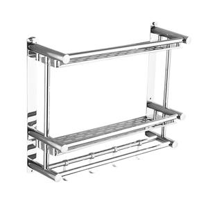 Porte-serviettes mural moderne en acier inoxydable, étanche, long et droit, pour salle de bain, avec rangement intégré, type sur pied non pliable - Product Image 5