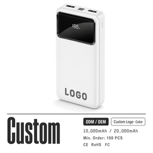 Batería Externa Personalizada al por Mayor con Pantalla Digital y Doble Salida USB de 10000mAh/20000mAh con 3 Cables Integrados para Suministros de Camping al Aire Libre - Product Image 1