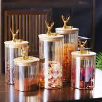 Fabricant en gros de boîtes de conserve à tête d'élan rayée, boîtes de conservation en verre borosilicate haute résistance, boîtes de conservation pour céréales