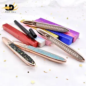 Newest waterproof sticky black and transparent eyeliner lash glue pen for strip eyelashes adhesive eyeliner pen