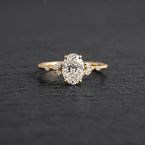 TISHYA DIAMOND <b>925</b> Sterling <b>Silver</b> Women's Vintage Engagement Moissanite Round Brilliant Cut <b>Ring</b> - Product Image 2