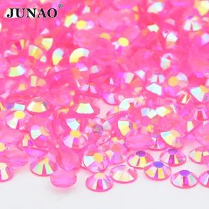 JUNAO Top Chất Lượng 2 Mét 3 Mét 4 Mét 5 Mét 6 Mét Flatback Resin Pha Lê Strass Trong Suốt Rose AB Vòng Thạch