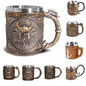 Taza <span class=keywords><strong>de</strong></span> Diseño Creativo Vikingo WJA03, Jarra Nórdica Vikinga, Jarra para Beber Cerveza <span class=keywords><strong>de</strong></span> Thor, Taza Vikinga <span class=keywords><strong>de</strong></span> Mito Noruego <span class=keywords><strong>de</strong></span> Odín - Product Image 3