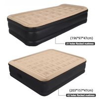 Vente en gros Matelas gonflable automatique Matelas gonflable floqué Matelas pneumatique durable avec pompe intégrée