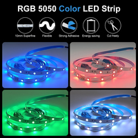 Bande lumineuse LED RGB multicolores ESann DC12V SMD5050 30 LED/m 10 mm IP20 pour discothèque