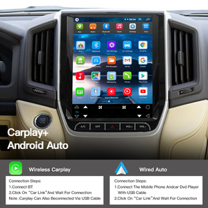 HFMidia Autoradio 12,1 pouces avec écran vertical, unité multimédia vidéo pour Toyota Land Cruiser 2016-2021, CarPlay sans fil - Product Image 4