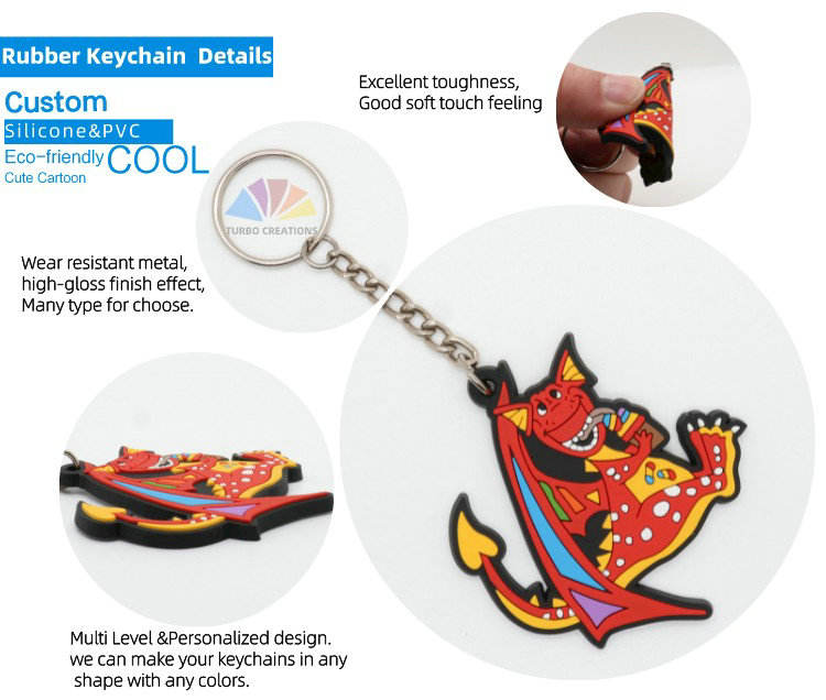 Customized PVC Rubber Keychains with Personalized Car Logo for