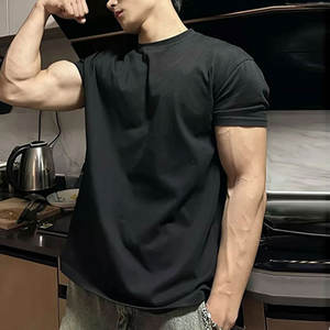 Men's Casual Fitness Cotton Sports <strong>T</strong>-<strong>Shirt</strong> Boys' Short-Sleeved Small <strong>Nose</strong> Muscle Jersey Solona Fabric Silk Screen Printing Solid - Product Image 6