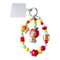Accessoire de sac DIY : Petit pendentif en forme d'étoile, figurine de poupée, décoration de porte-clés, chaîne de téléphone portable perlée, style dessin animé tendance