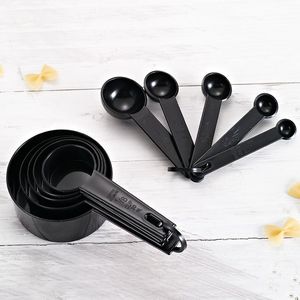 Nấu ăn công cụ nướng 10 mảnh màu đen nhựa đo ly và đo thìa đo cup <span class=keywords><strong>Set</strong></span> cho nhà bếp và bánh - Product Image 6