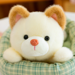 En gros, Mini jouet en peluche pour chien et chat, compagnon <span class=keywords><strong>de</strong></span> bureau, design séparable, avec lit pour animaux en grille, <span class=keywords><strong>d</strong></span>écoration <span class=keywords><strong>de</strong></span> bureau, cadeau pour enfants - Product Image 2