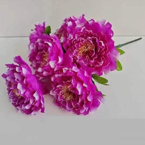 MSH Fleurs artificielles en soie de pivoine luxueuses à 7 têtes, fleurs de décoration de salle - Product Image 6