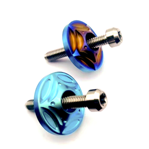 सीएनसी ग्रेड5 रंगीन मोटरसाइकिल संशोधन टाइटेनियम हैंडल बार एंड कैप कवर प्लग नट वेटेड बैलेंस्ड टर्मिनल - Product Image 4