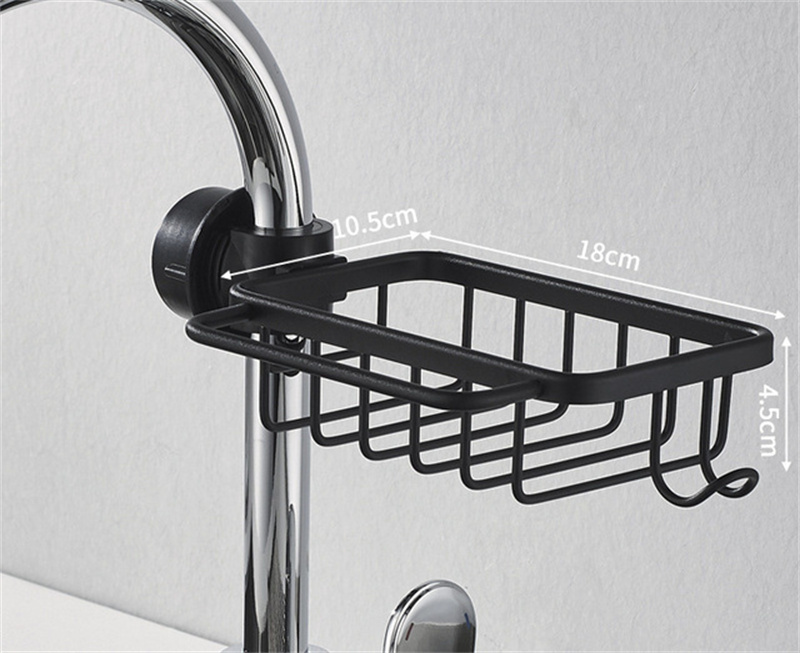 Single rack with towel bar--Black