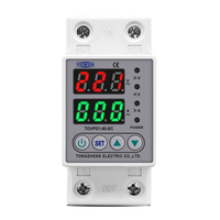 TOMZN Din Rail 230V Réglable Sur et Sous Tension Dispositif De Protection Protecteur Relais Moniteur Limite De Courant 63A