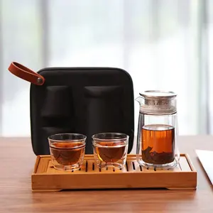 Чай Портативный дорожный чай 100% ручной работы Китайский Японский винтажный чайный набор кунг-фу гунфу фарфоровый чайник чайные чашки