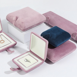 Custom Logo Jewelry Box Multicolor Gift Boxes For Jewelry Packaging Premium Velvet Paper Jewelry Box