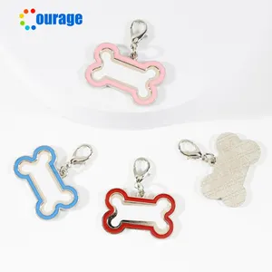 Bone Shape Sublimation Blank ID Pet Tags Customized Aluminum Insert Dog Name Tag