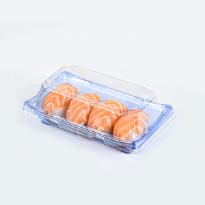 Boîtes de transport pour sushis à emporter de <span class=keywords><strong>6</strong></span> pouces et <span class=keywords><strong>7</strong></span> pouces, bleues, en plastique PET jetable, pour emballages de sushis - Product Image 2