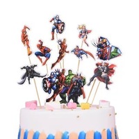 Décoration de Gâteau en Papier Personnage de Dessin Animé et Ballon pour Fête d'Anniversaire Enfant Bébé, Fournitures de Gros