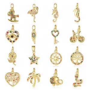 Wholesale Lucky Tree Horseshoe Snake Butterfly Charms Crown Italian Charm Bracelets For Jewelry Making