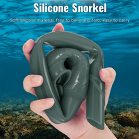 Tube de plongée pliable avec mousqueton, tuba portable anti-étouffement pour la plongée en apnée et les voyages