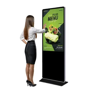 De pie 43 49 55 65 pulgadas Android video LCD reproductor de publicidad quiosco tótem vertical pantalla de señalización táctil digital