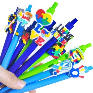 Yeni aktivite aktivite Rollerball kalemler toptan renkli PVC süslemeleri Infantile otizm kalem özel plastik Rollerball kalemler - Product Image 5