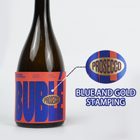 Étiquettes de boisson personnalisées Autocollants d'emballage en argent avec logo personnalisé de haute qualité gaufrage de vin feuille d'or