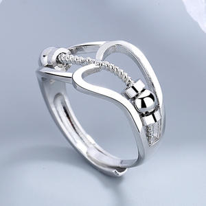 Relief Spinning Bead <b>Ring</b> for Women Hypoallergenic Alloy Vintage Rotating <b>Fidget</b> Jewelry for Daily Stacking - Product Image 3