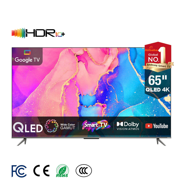Top Rated 55/65/75/85/100 Inch 4K QLED UHD Smart TV Voice Control HDR Wide Color Bathroom TV WiFi