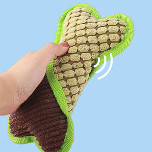 Custom <b>Plush</b> Pet Toy Bone Shaped Squeaky Sound Dog Interactive Toy Teeth Cleaning Dog Chew Toy - Product Image 4