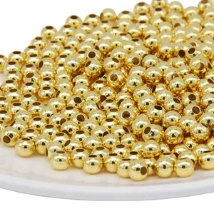 高级真正的14K 18k金间隔珠，用于珠宝组件，制作填充金珠