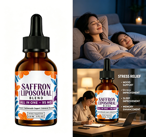 Extrait de Safran Liposomal en Gouttes Liquides Orales Marque Blanche Ashwagandha Curcuma <span class=keywords><strong>Vitamine</strong></span> <span class=keywords><strong>B12</strong></span> D3 <span class=keywords><strong>pour</strong></span> le Soutien de l'Humeur - Product Image 4