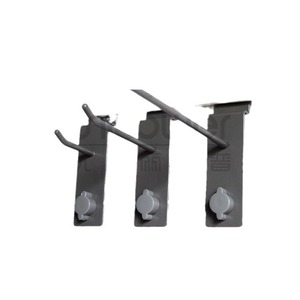 Eulip <b>Plastic</b> Slot <b>Hook</b> Gray Powder Coated Single <b>Hook</b> With Lock Heavy Duty Drill Installation Modern Style - Product Image 1