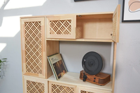 Tourne-disque moderne du milieu du siècle Table console avec rangement