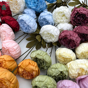 Fleurs de pivoine en soie, 3 têtes, haute simulation, décoration de mariage, fleurs artificielles pour allée de mariage - Product Image 2