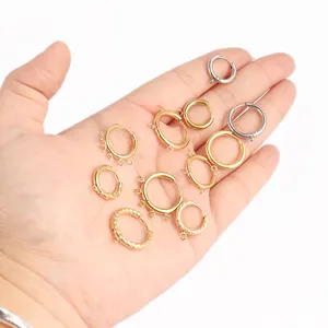 10PCS Stainless Steel Earring Findings Wholesale Diy Earring Hooks Round Hoop Earrings For Jewelry Making Supplies