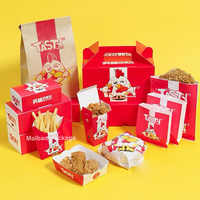 Boîtes à pizza personnalisées pour restaurant, boîtes à emporter pour frites, hamburgers, emballages jetables pour la restauration rapide, boîtes à poulet frit
