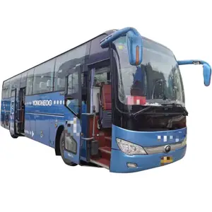二手客车47座旅游乘客柴油发动机手动版蓝色待售价格优惠