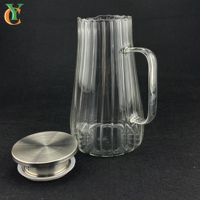 Carafe ronde en acier inoxydable de 1,7 L avec couvercle pour jus et boissons, pichet à eau froide de 1700 ml, catégorie de produit